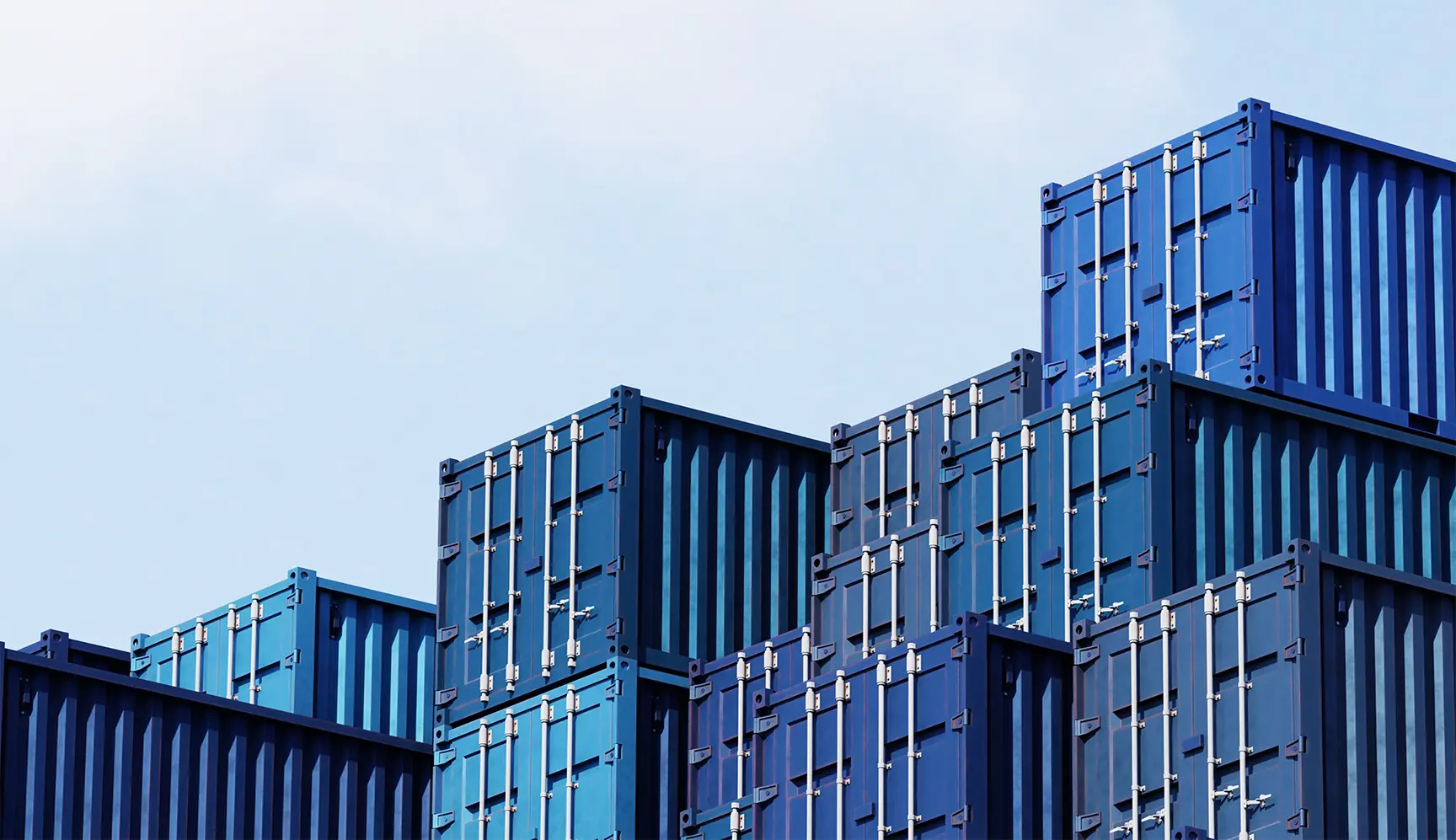 blue shipping containers