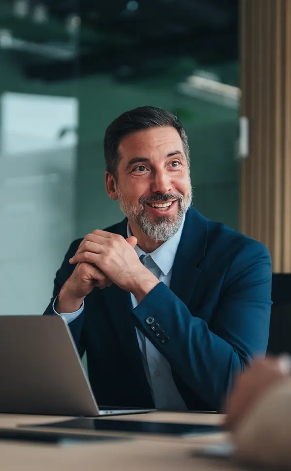 business man at a laptop