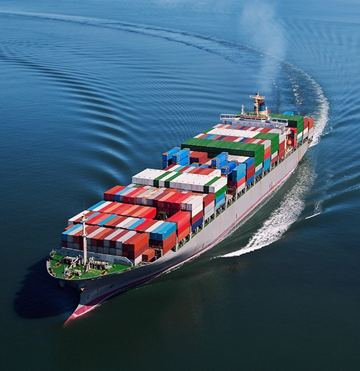 cargo ship at sea