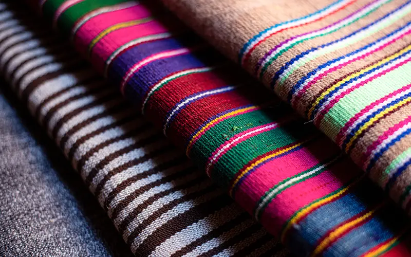 colorful rugs close-up