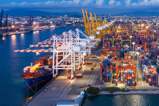 shipping containers at port