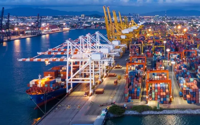 shipping containers at port