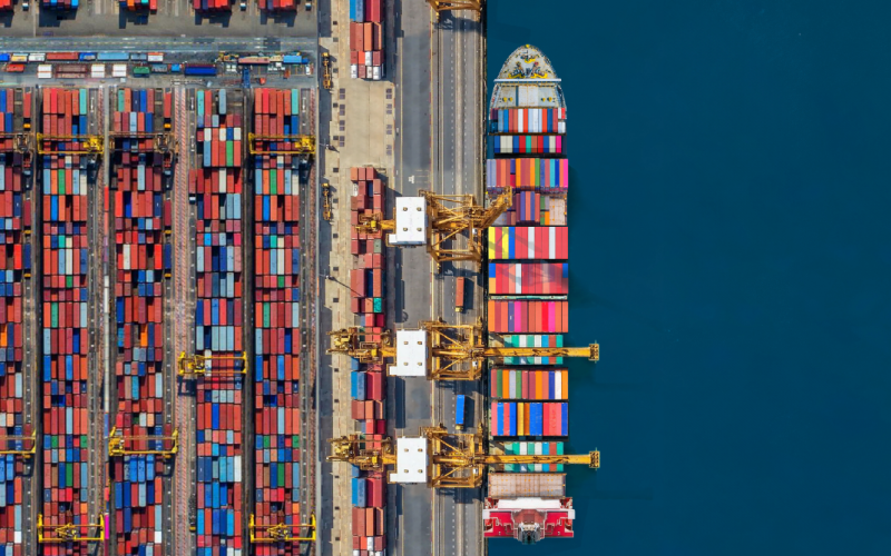 Cargo ship at port